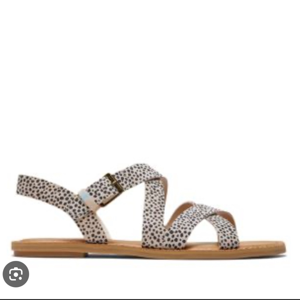 NWT Toms Sicily Suede Cheetah Strappy Flat Sandals Resort Summer Vacation Beach - Picture 4 of 10